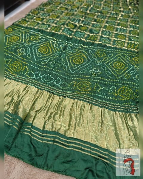 Traditional Gharchola Bandhani Gajji Silk Saree with Zari Pallu